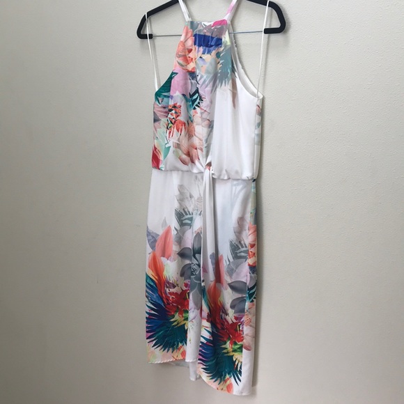 Chelsea28 Tropical Print Crepe Blouson Dress - Picture 4 of 8